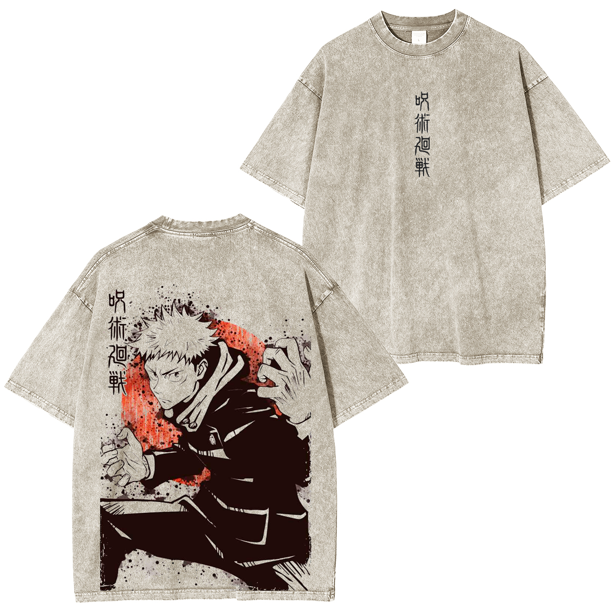 Jujutsu Kaisen Itadori  Anime Unisex Washed T-Shirt