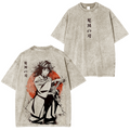 Camiseta Unisex Lavada de Anime Demon Slayer Giyu Tomioka
