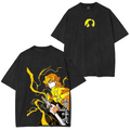 T-shirt unisexe Zenitsu Agatsuma, anime Demon Slayer délavé