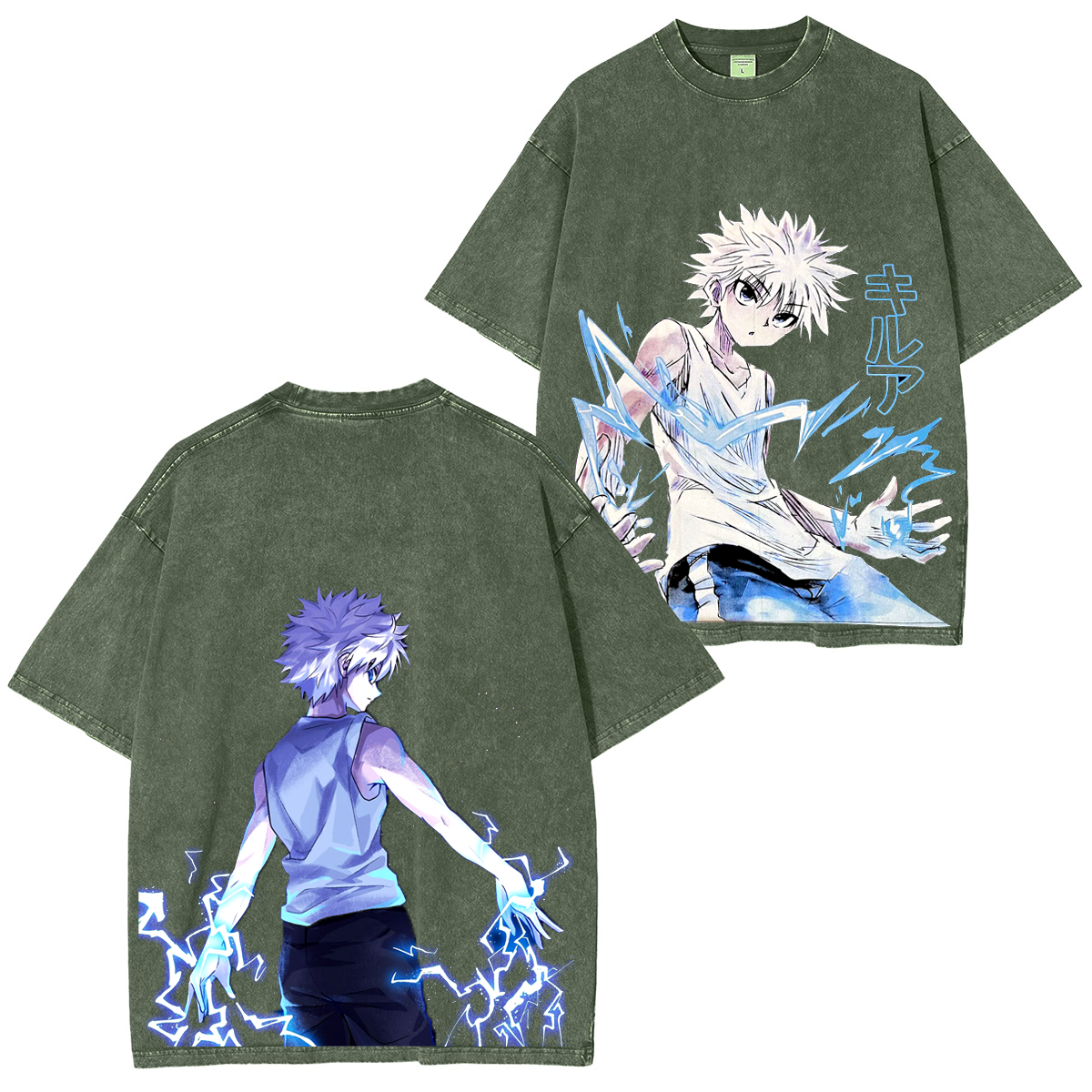 Killua Zoldyck Anime Unisex Washed T-Shirt