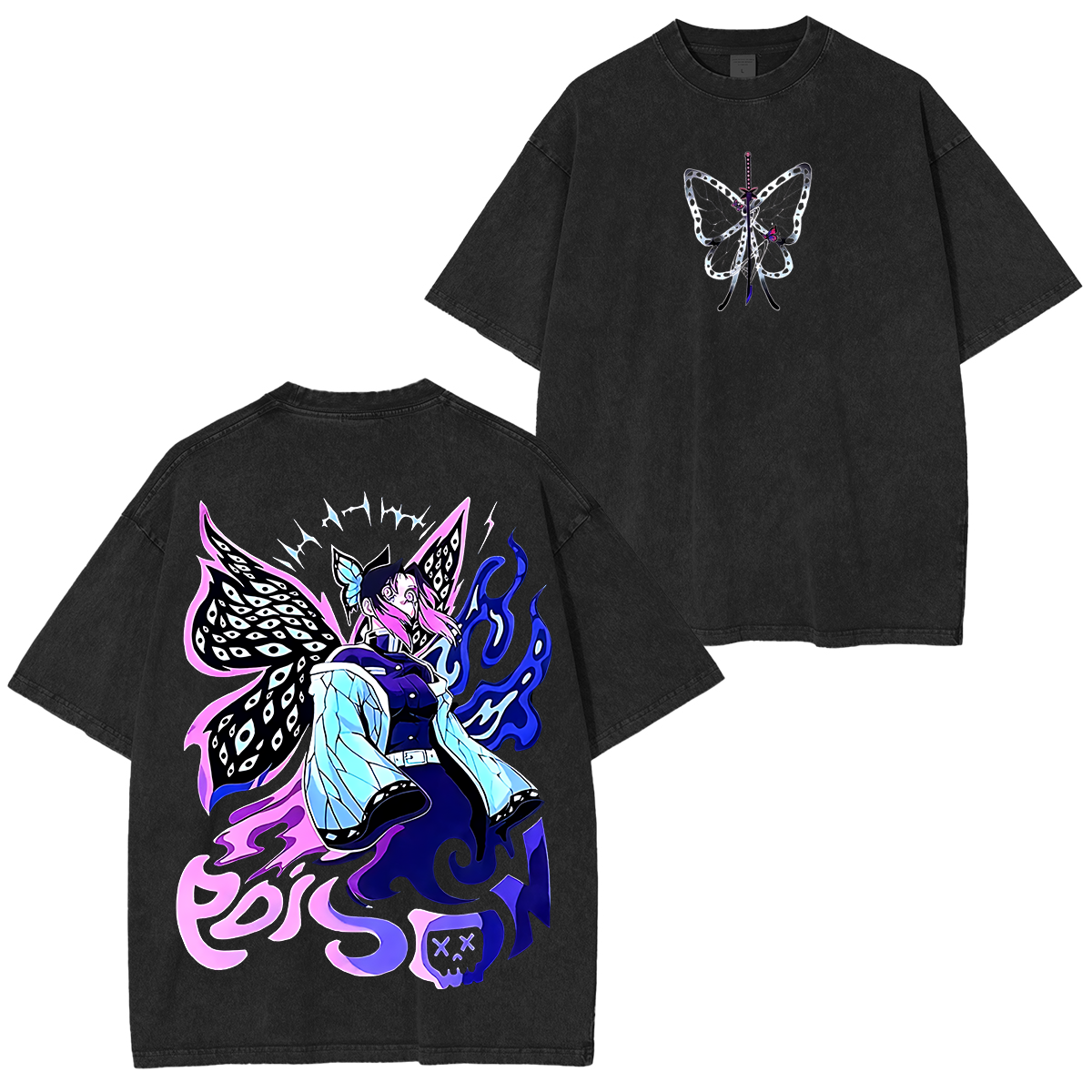 Shinobu, Demon Slayer Anime Unisex Washed T-Shirt