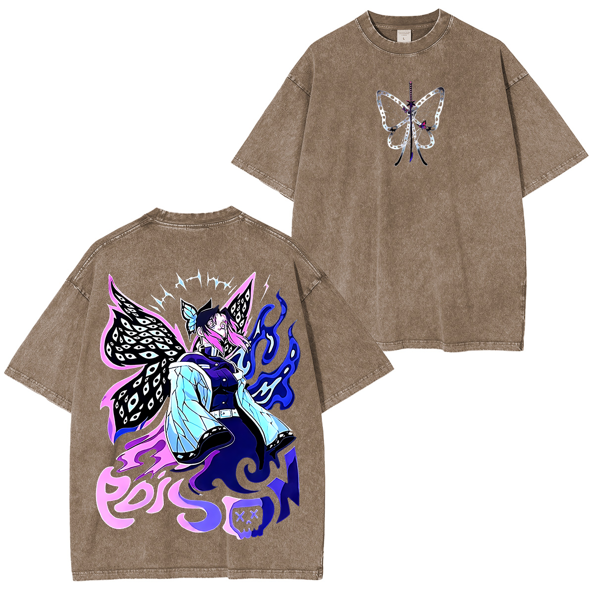 Shinobu, Demon Slayer Anime Unisex Washed T-Shirt
