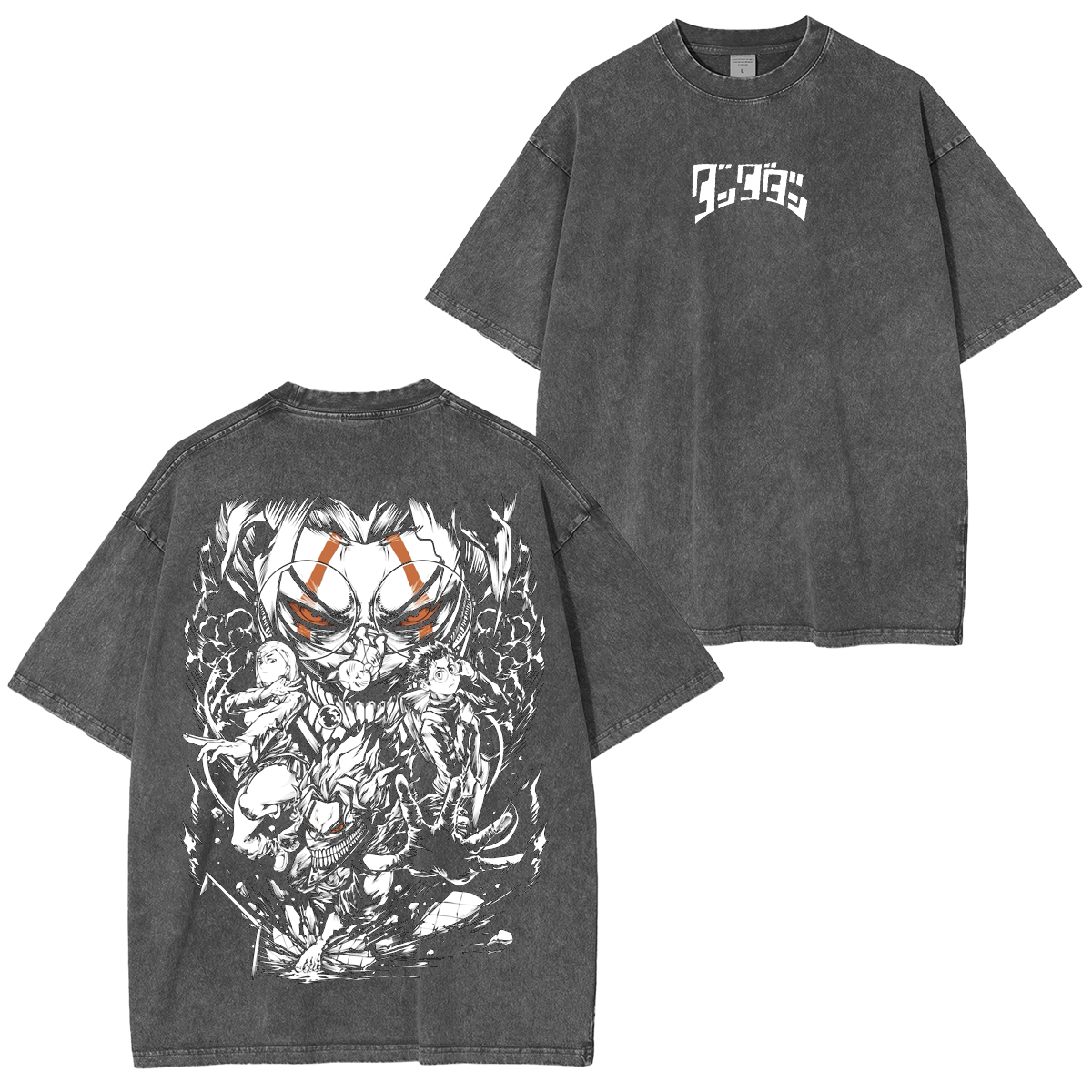 Camiseta lavada unisex de anime Dandadan