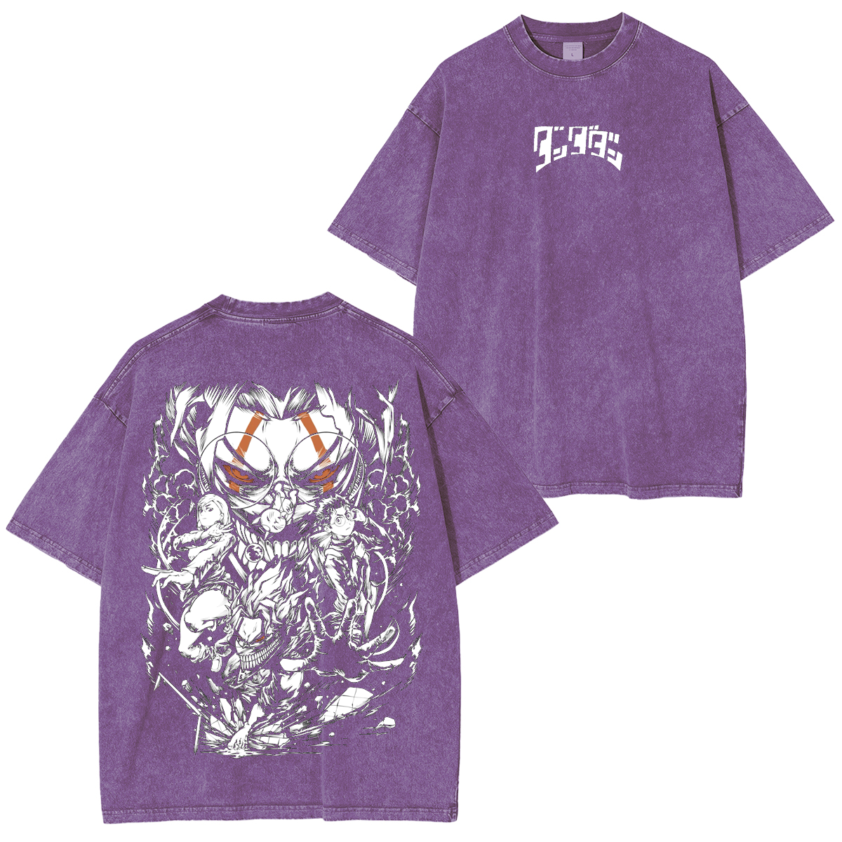 Camiseta lavada unisex de anime Dandadan
