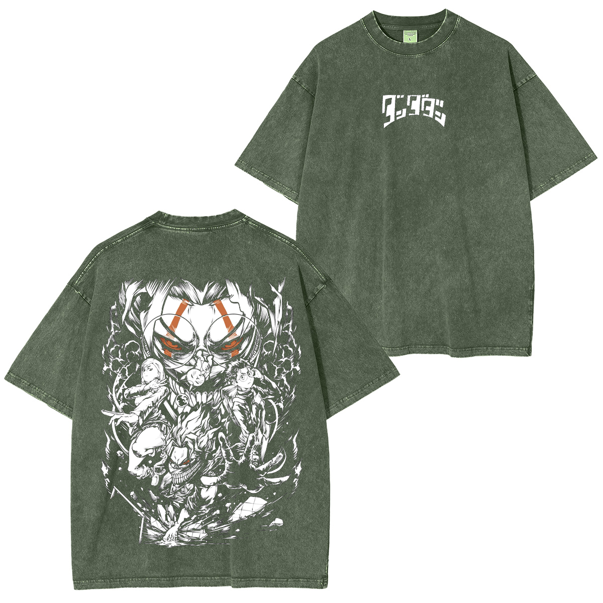 Camiseta lavada unisex de anime Dandadan