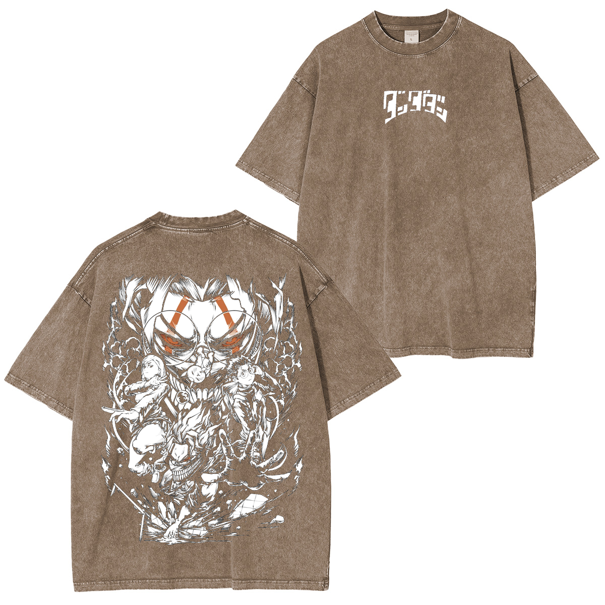 Camiseta lavada unisex de anime Dandadan