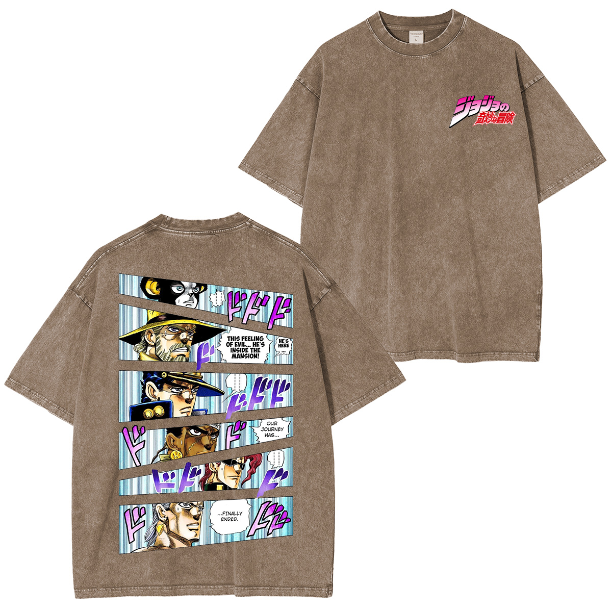Camiseta unisex lavada de anime JoJo's Bizarre Adventure