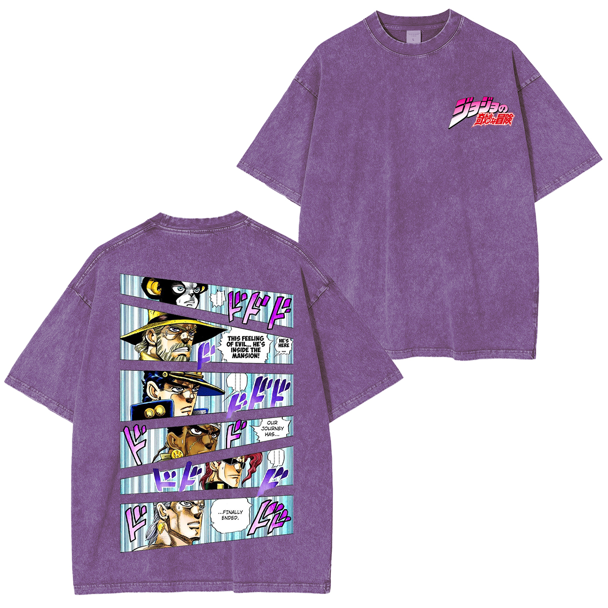 Camiseta unisex lavada de anime JoJo's Bizarre Adventure