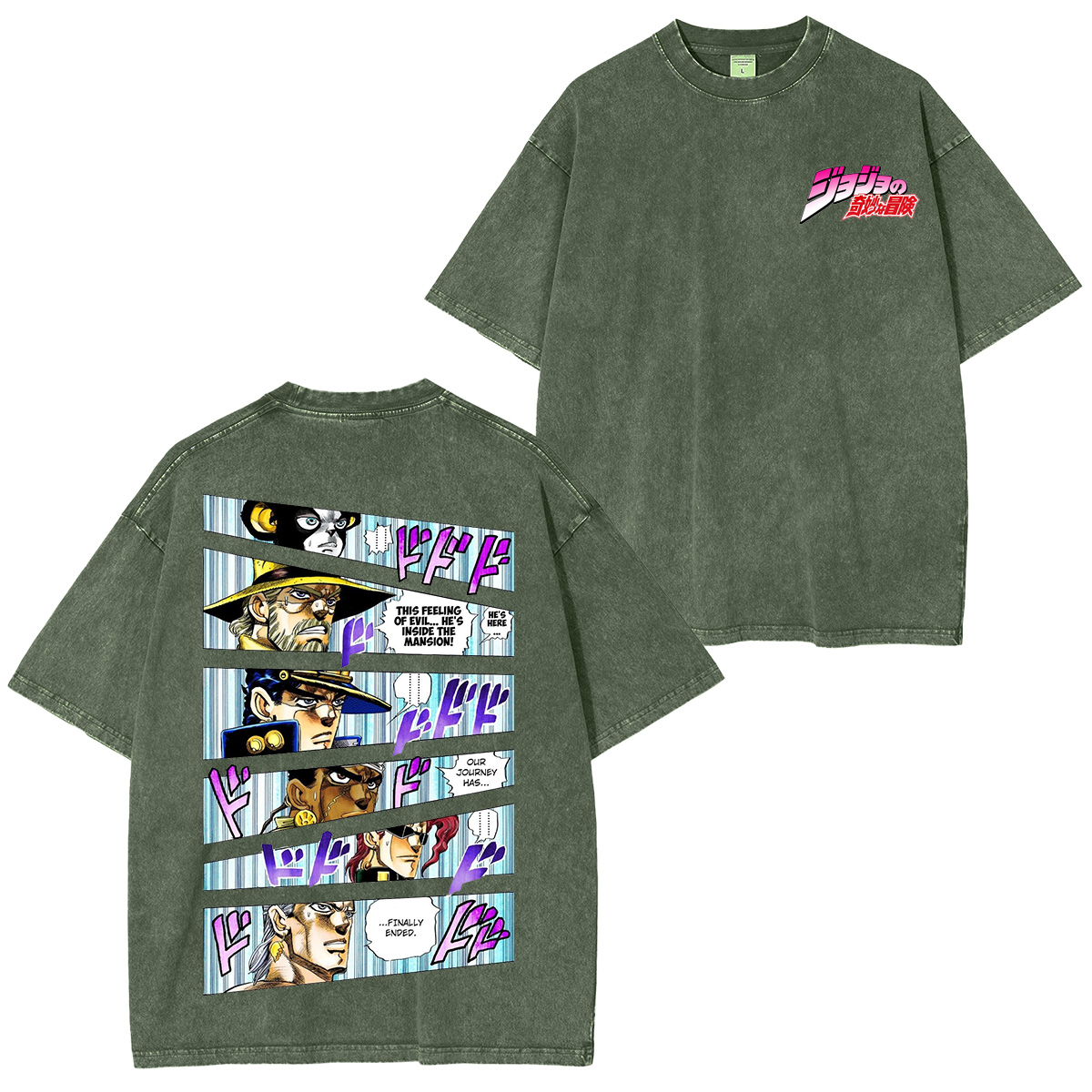 Camiseta unisex lavada de anime JoJo's Bizarre Adventure