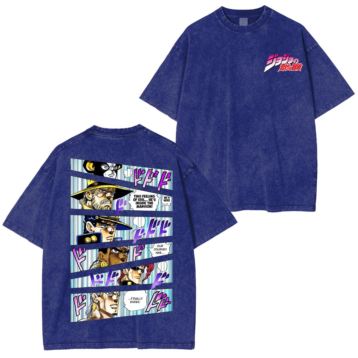 Camiseta unisex lavada de anime JoJo's Bizarre Adventure
