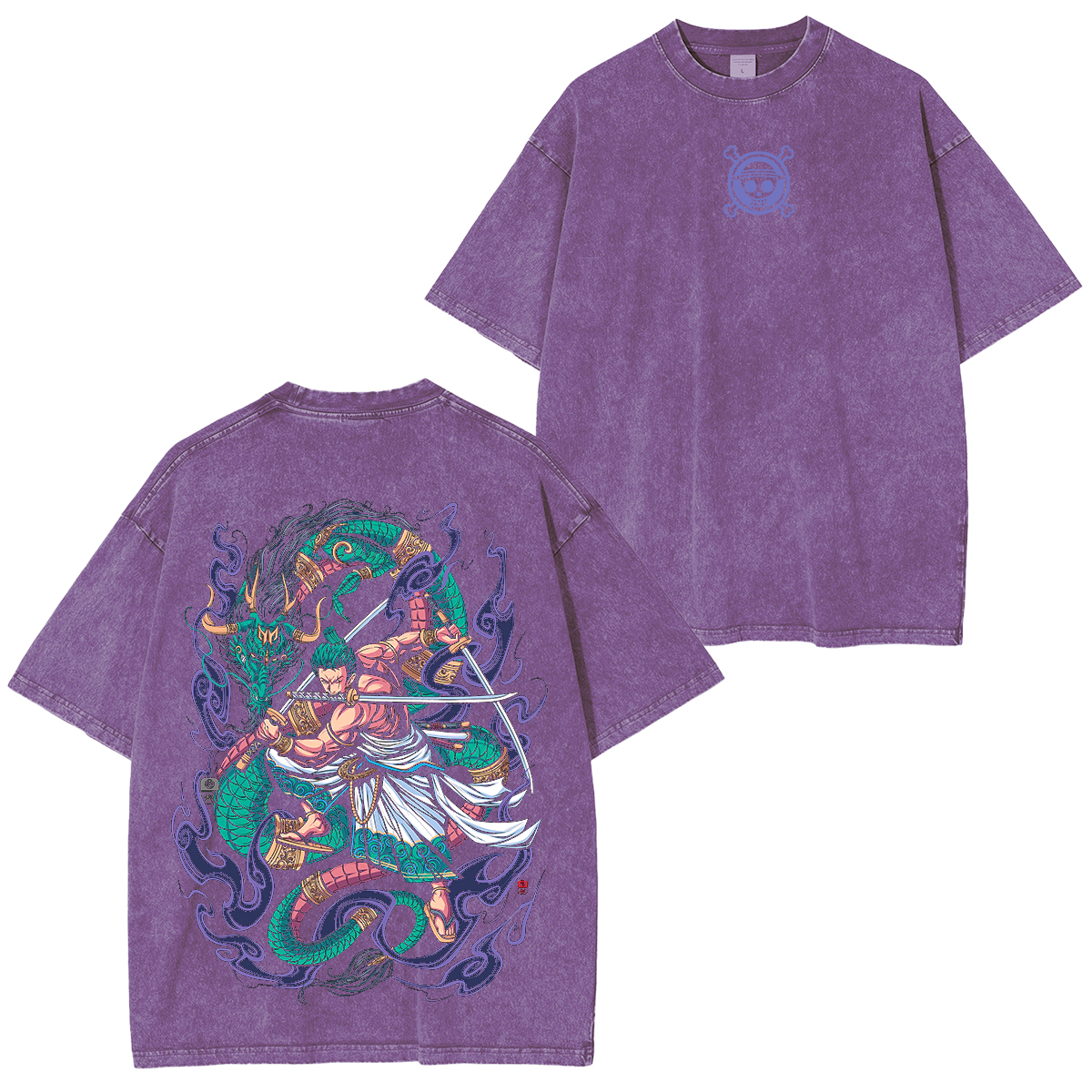 Zoro,One Piece Anime Unisex Washed T-Shirt