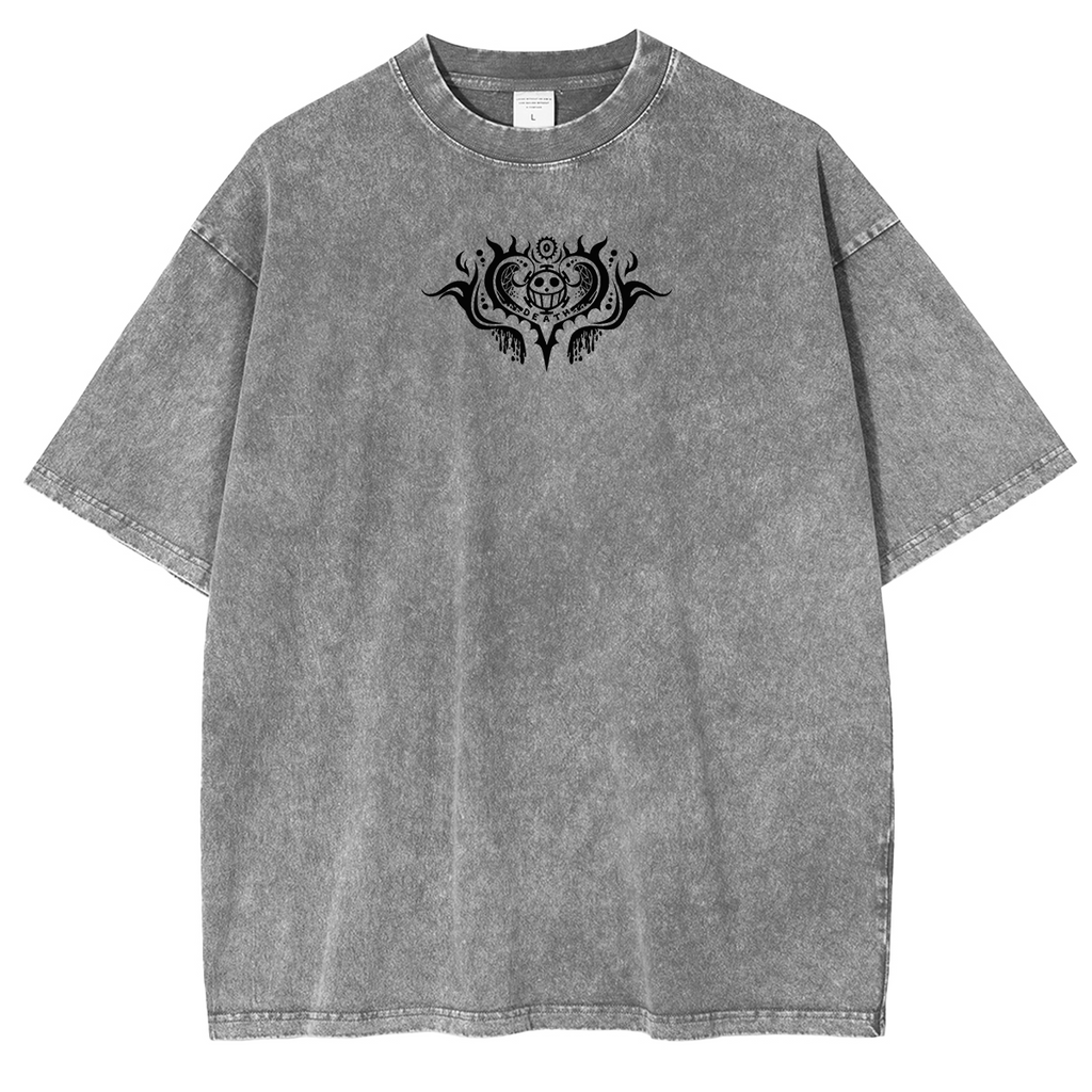 T-shirt unisexe délavé Trafalgar D. Water Law, anime One Piece