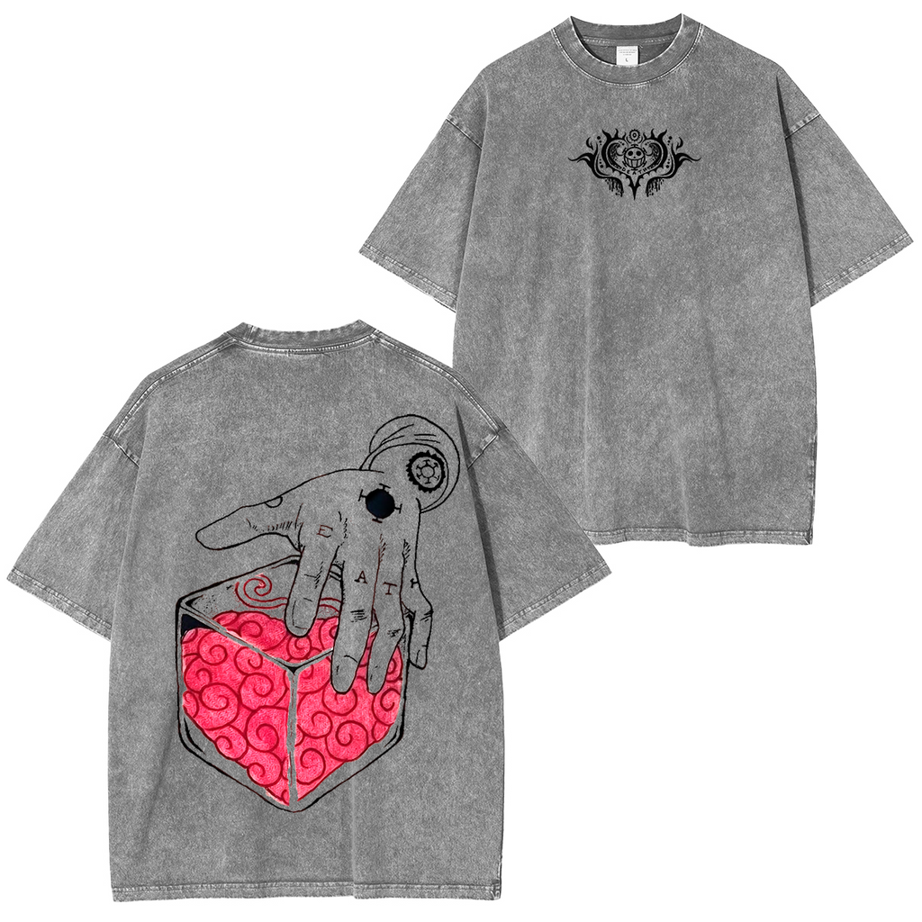 T-shirt unisexe délavé Trafalgar D. Water Law, anime One Piece