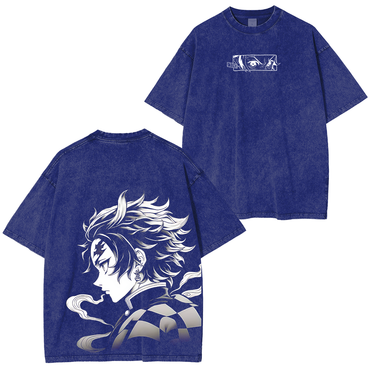 Camiseta lavada unisex de anime Demon Slayer, Tanjiro Kamado