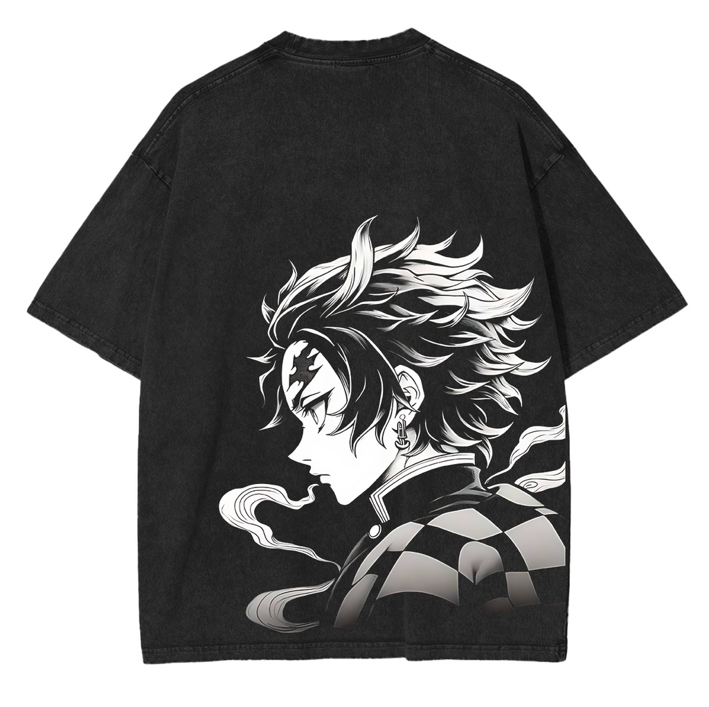 Tanjiro Kamado,Demon Slayer Anime Unisex Washed T-Shirt