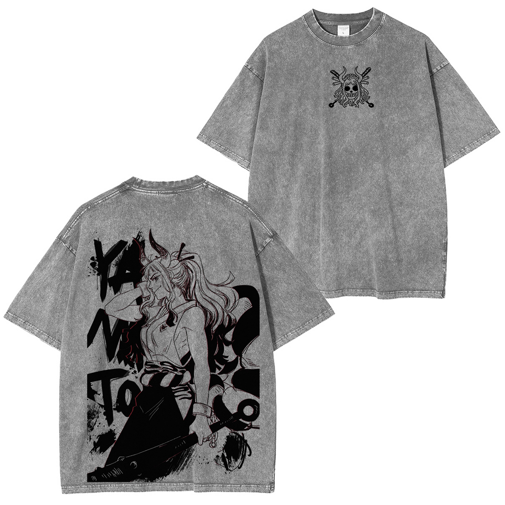T-shirt unisexe One Piece Anime délavé