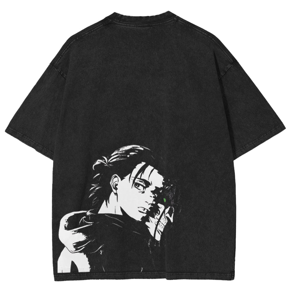Camiseta unisex Eren Yeager Ataque a los Titanes desgastada