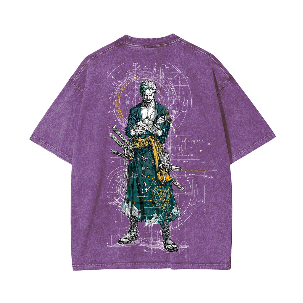 Zoro One Piece Unisex Washed T-Shirt
