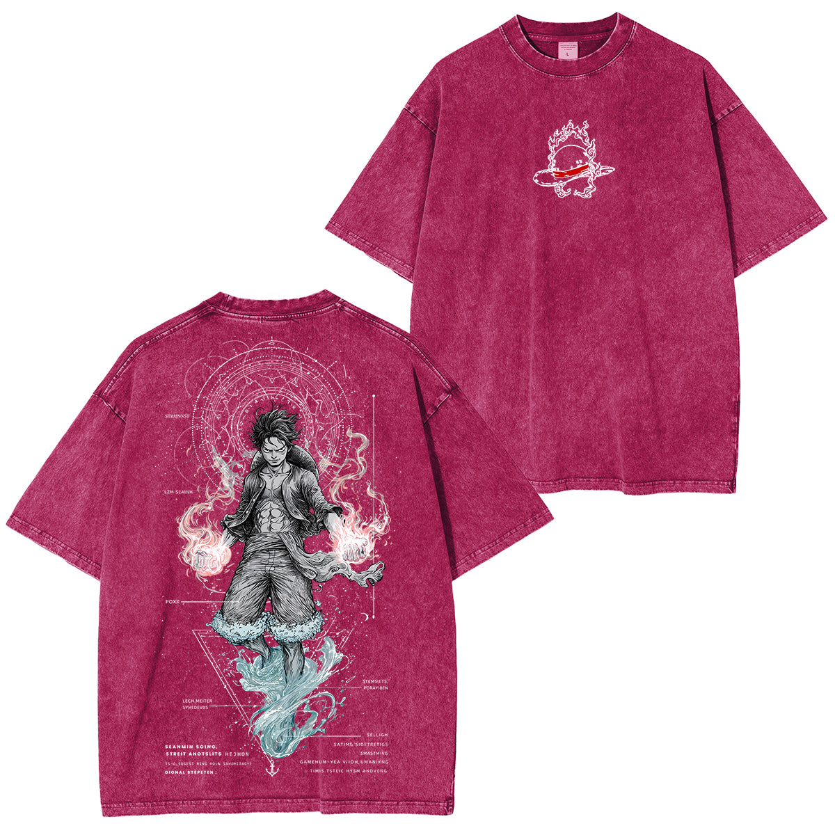 Luffy One Piece Unisex Washed T-Shirt