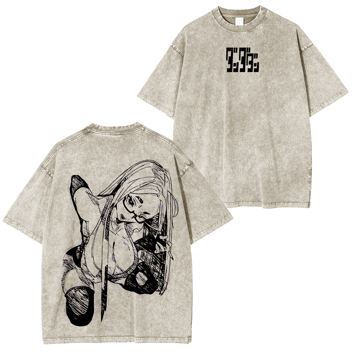 Camiseta lavada unisex de anime Dandadan de Seiko Ayase