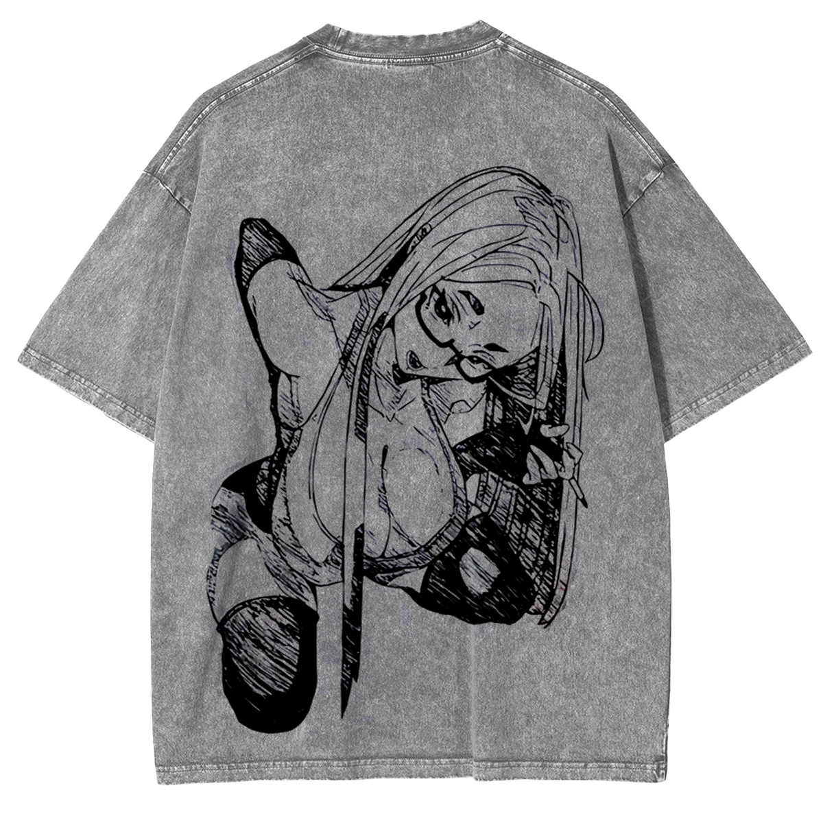 Camiseta lavada unisex de anime Dandadan de Seiko Ayase