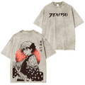 T-shirt délavé Zenitsu, Anime Demon Slayer
