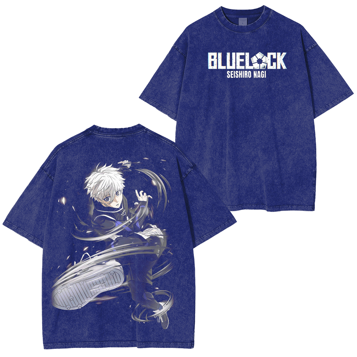 T-shirt délavé unisexe Blue Lock