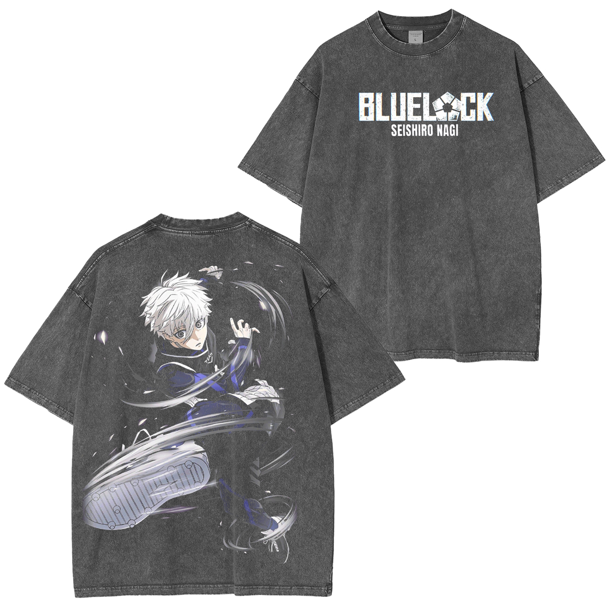 T-shirt délavé unisexe Blue Lock