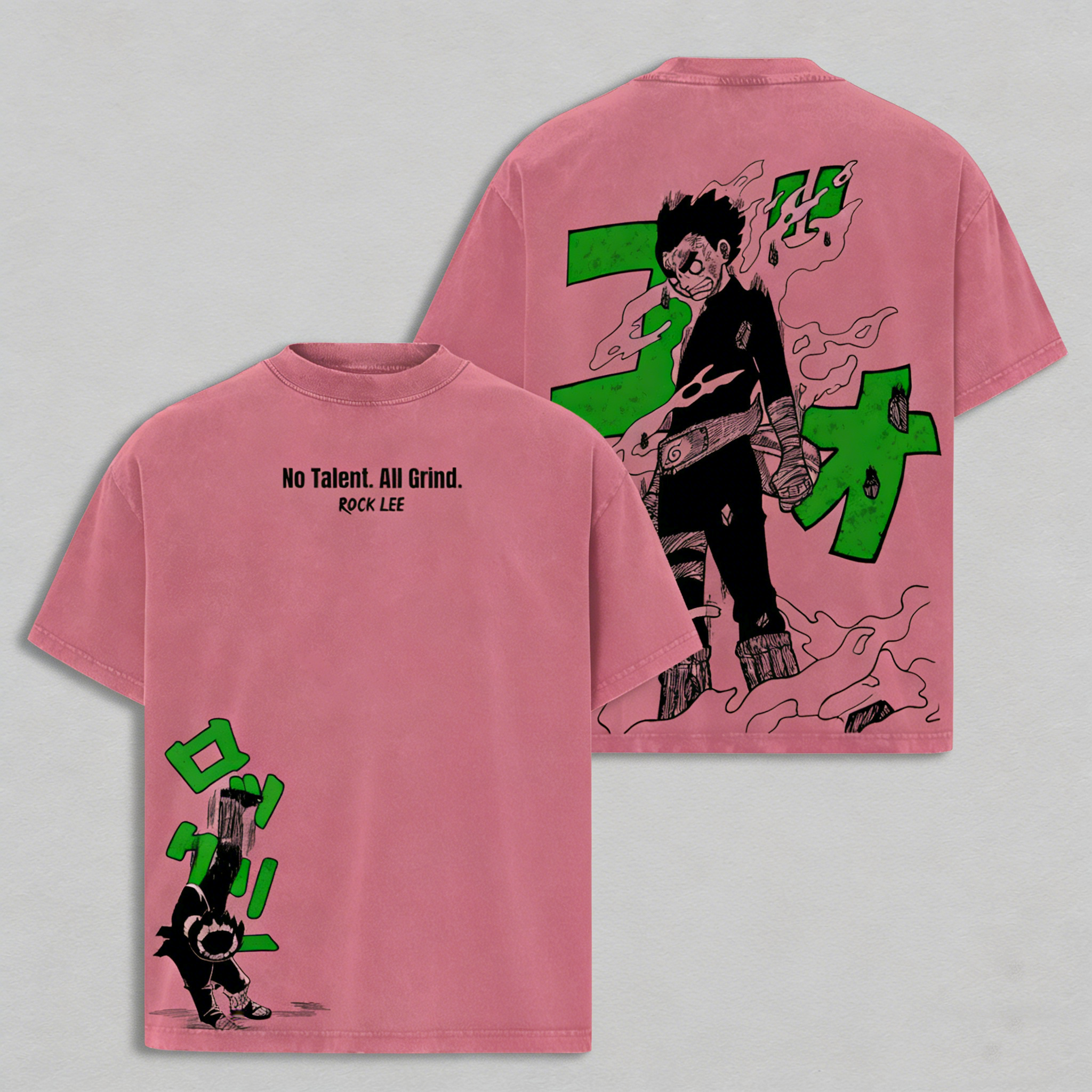 T-shirt/pull ras du cou/sweat à capuche Rock Lee Anime délavé