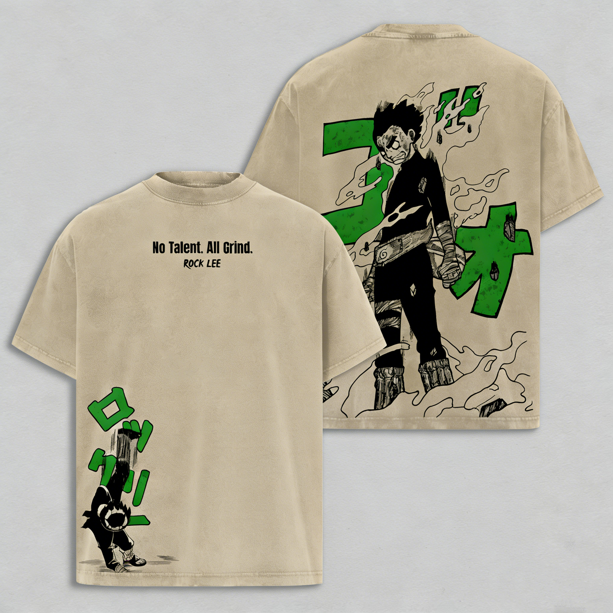 T-shirt/pull ras du cou/sweat à capuche Rock Lee Anime délavé