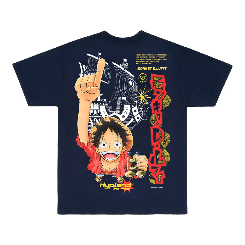 CHEMISE ONE PIECE LUFFY ROI DES PIRATES (BLEU MARINE)