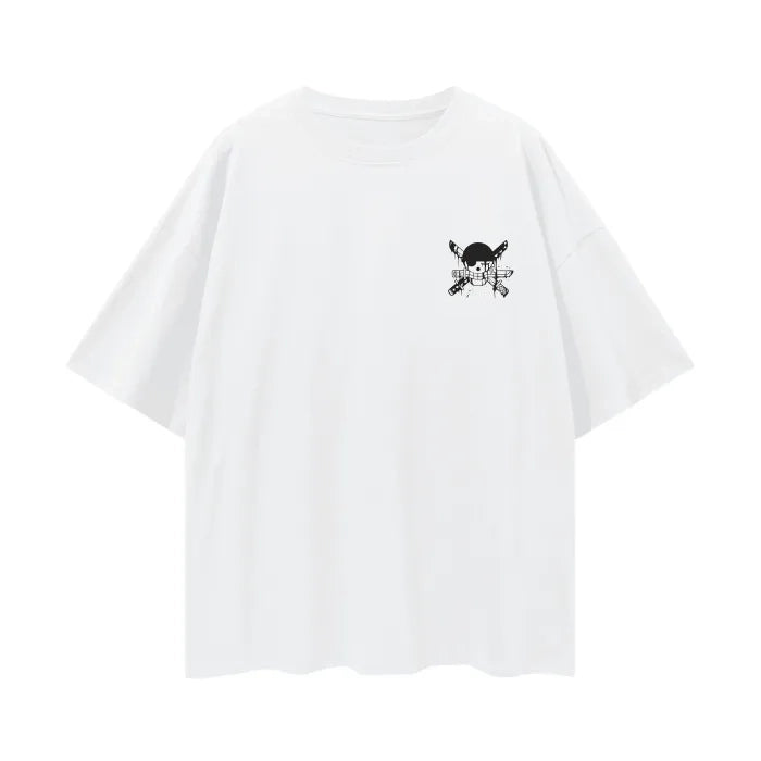 Camiseta Blanca Streetwear Pirate Hunter Graffiti 2.0