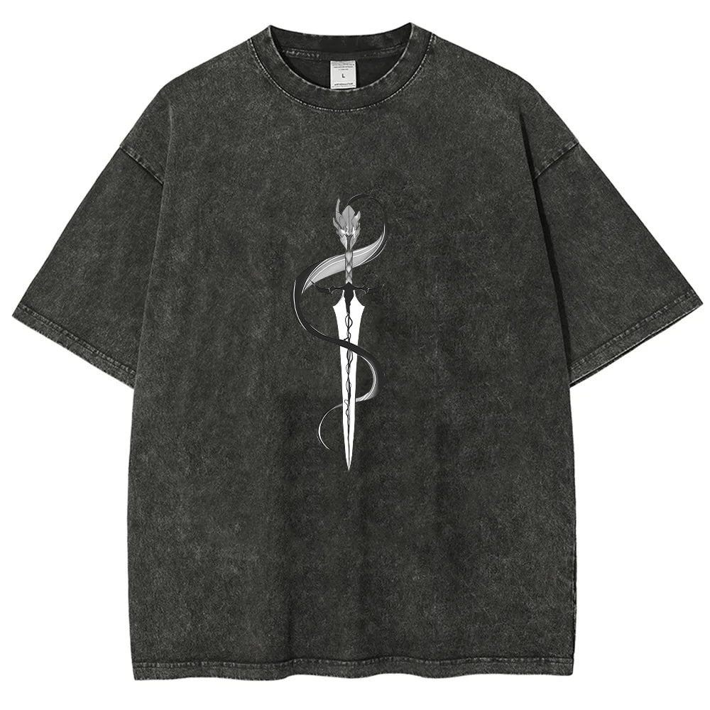 Camiseta lavada de ajuste unisex Solo Leveling
