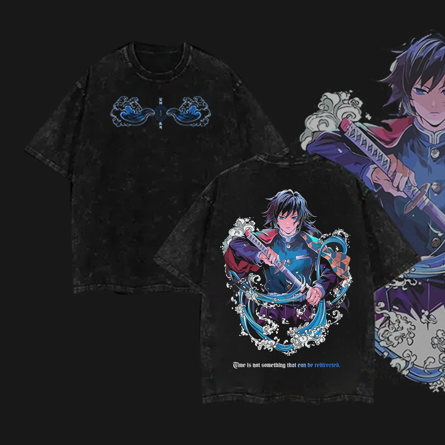 Hashira Demon Slayer Tee â€?Rengoku, Giyu, Tengen, Obanai, Gyomei, Mitsuri Vintage Washed Oversized T-Shirt