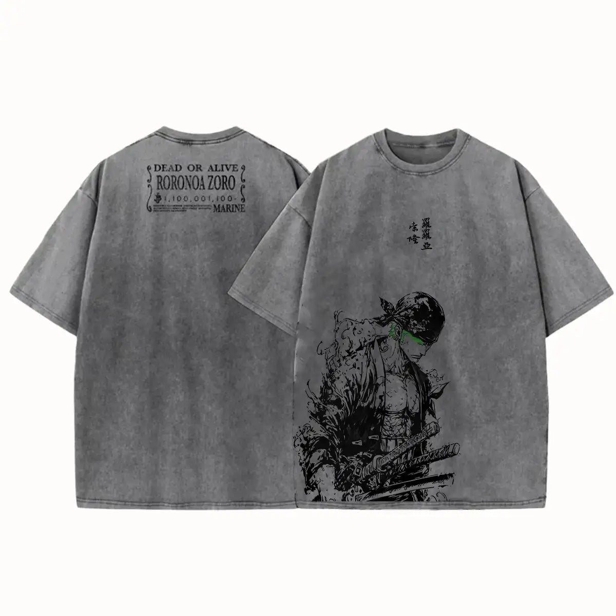 One Piece Roronoa Zoro Vintage Washed Unisex T-Shirt