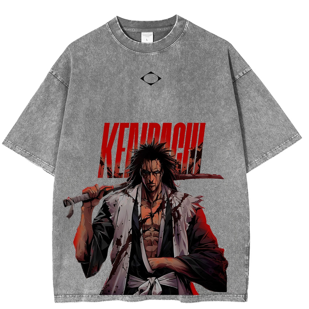 Zaraki Bleach Anime Unisex Washed T-Shirt