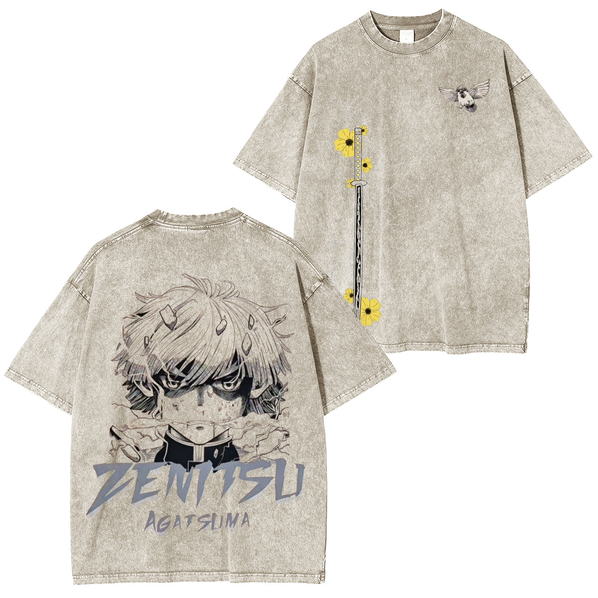 Zenitsu Agatsuma Demon Slayer Washed T-Shirt