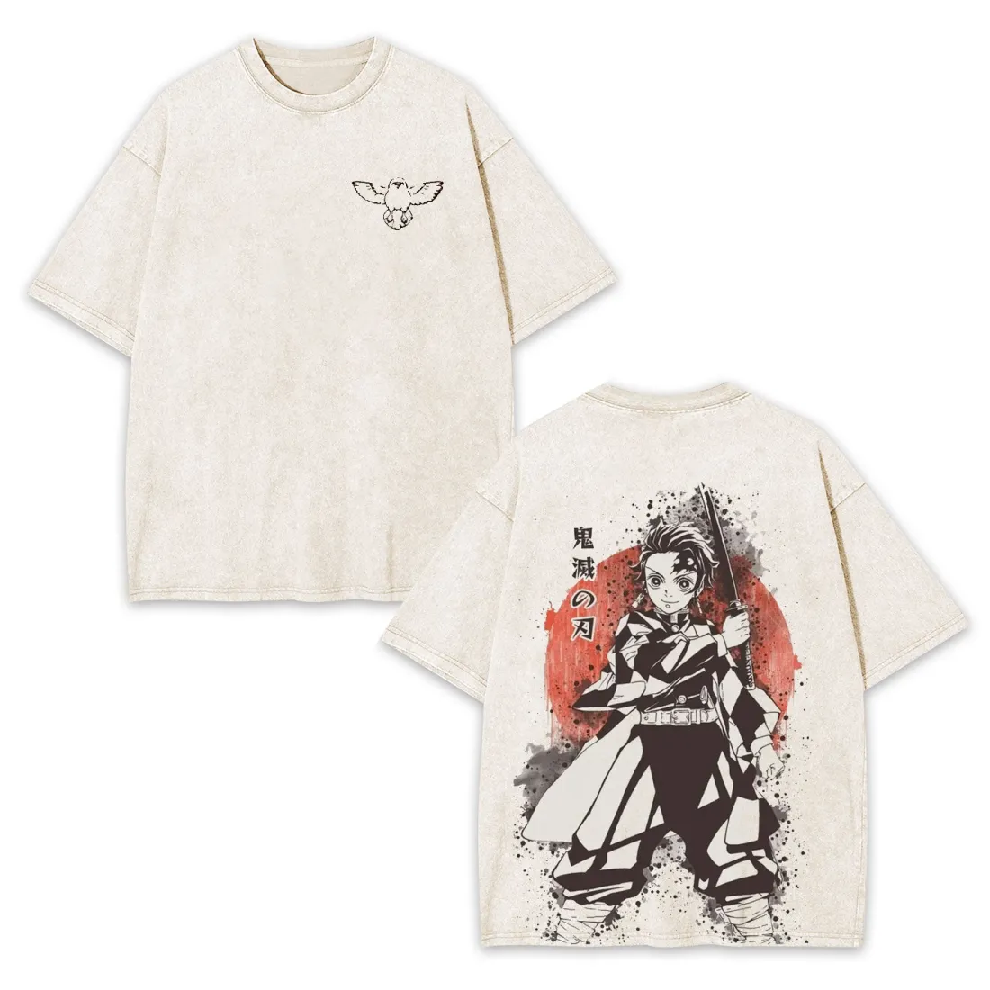 Tanjiro Kamado Demon Slayer Anime Unisex Washed T-Shirt