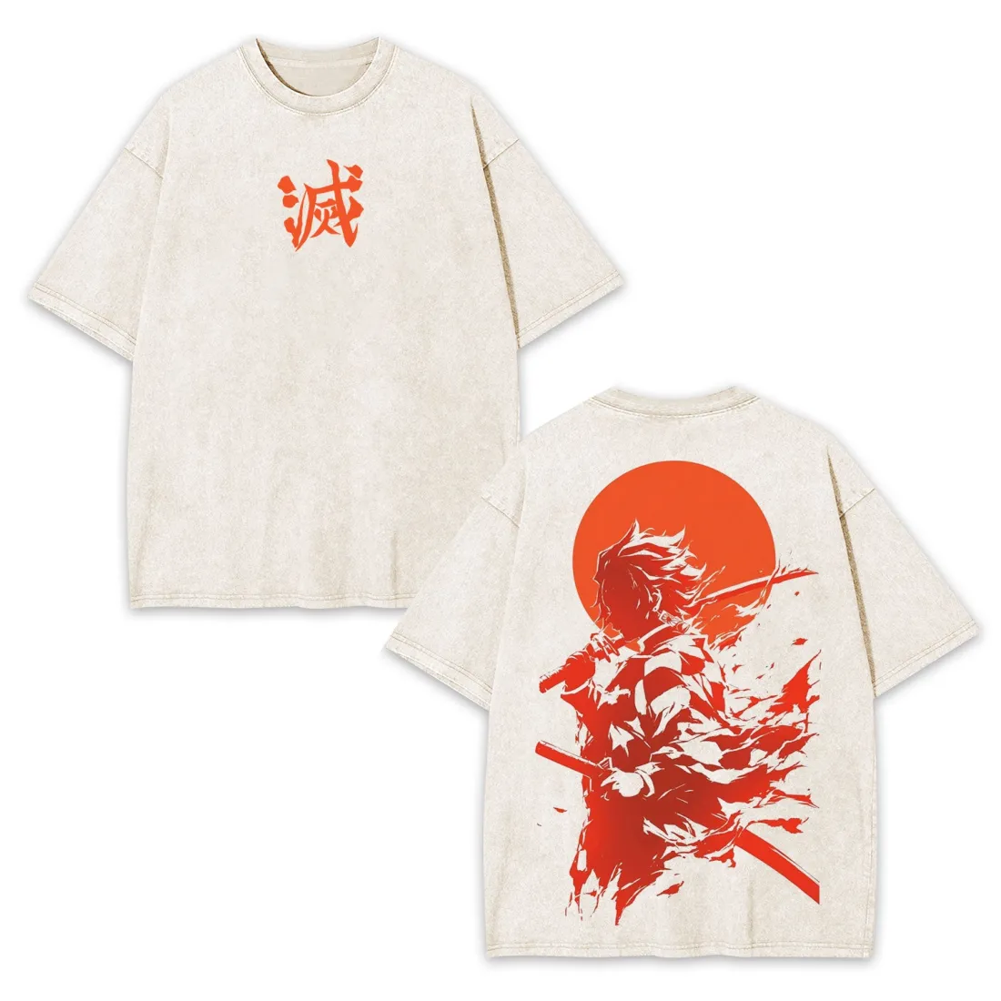 Demon Slayer Anime Unisex Washed T-Shirt