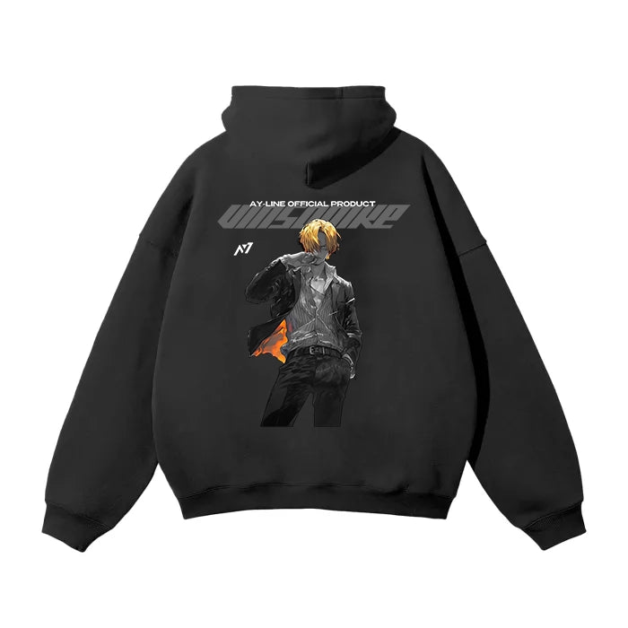 Black Leg Y2K Streetwear Hoodie Black