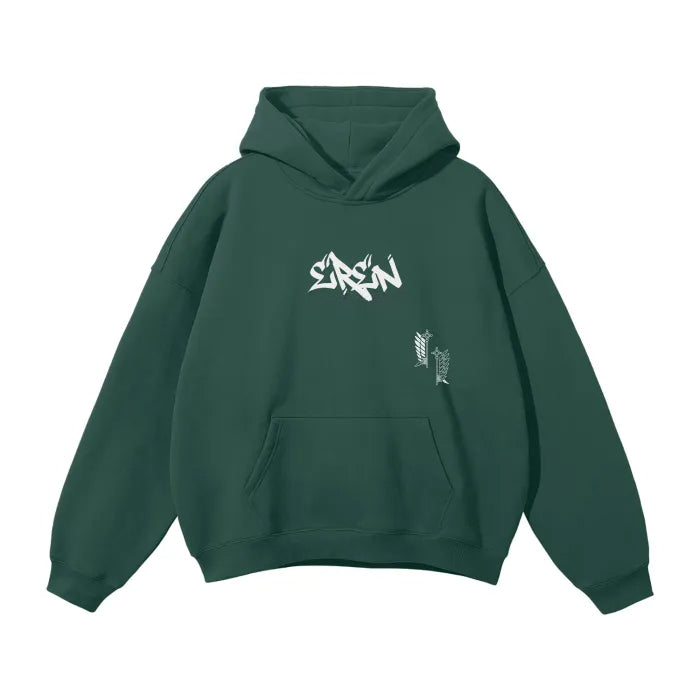 Shattered Chains Graffiti Streetwear Hoodie Green