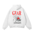 Sweat à capuche streetwear blanc "Path of the Pirate King Gear 2"