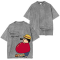 Fun Where ismy crew? T-shirt/Col ras du cou/Sweat à capuche délavé vintage