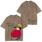 Fun Where ismy crew? T-shirt/Col ras du cou/Sweat à capuche délavé vintage