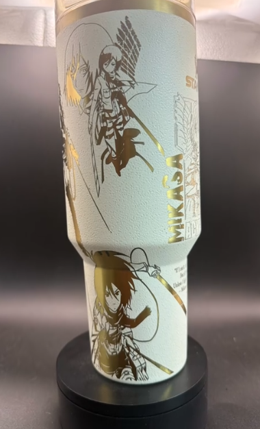 Attack on Titan Themed engraved Stanley Tumbler Cup