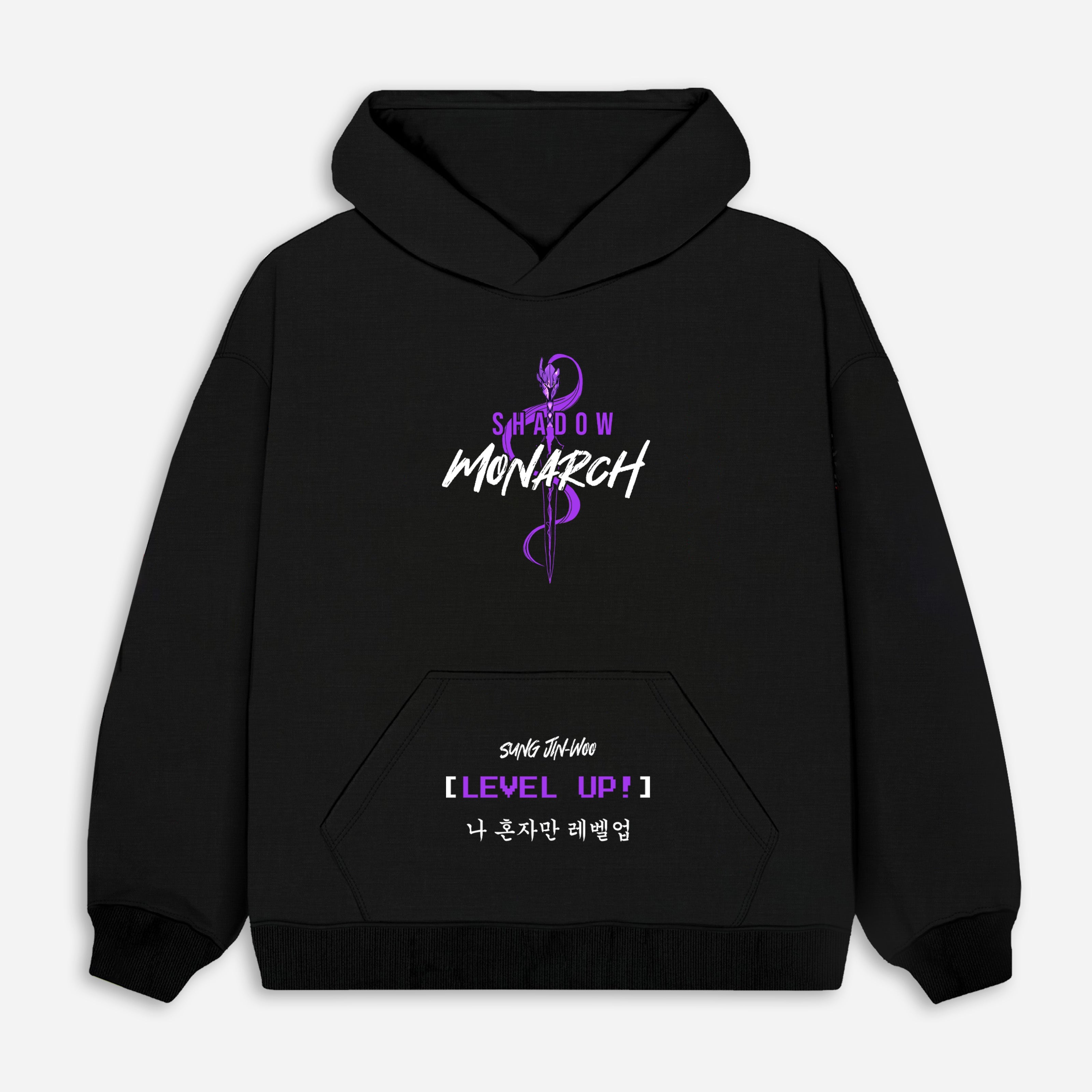 Sudadera con capucha unisex extragrande estampada Solo Leveling