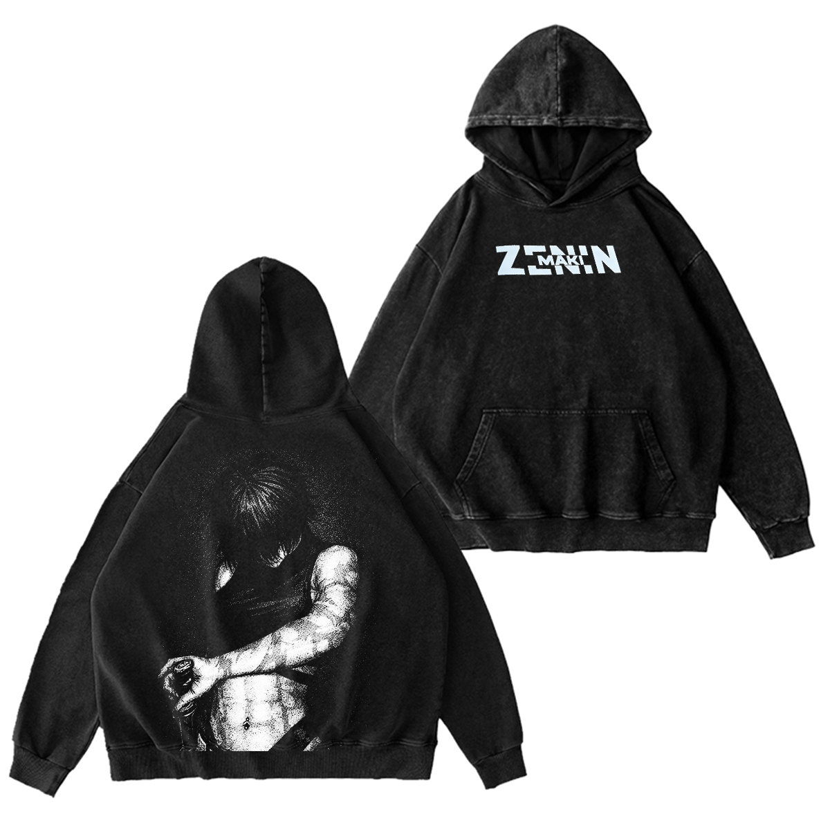 Camiseta/Sudadera/Sudadera con Capucha Estampado Maki Zenin Jujutsu Kaisen Anime Efecto Desgastado