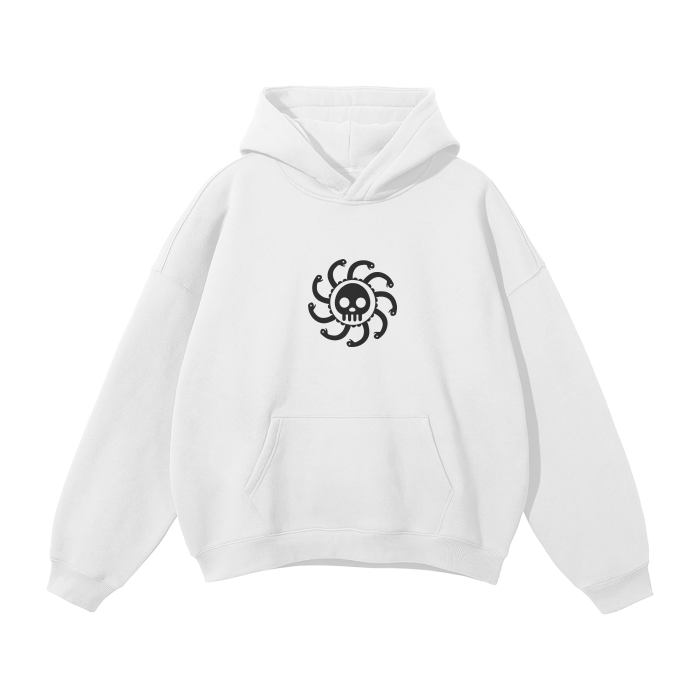Sweat à capuche streetwear Y2K Serpent Impératrice blanc