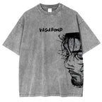 Camiseta Oversize Lavada "Vagabond Musashi Miyamoto Black"