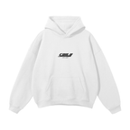 Sudadera con capucha Black Leg Y2K Streetwear blanca